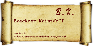 Breckner Kristóf névjegykártya